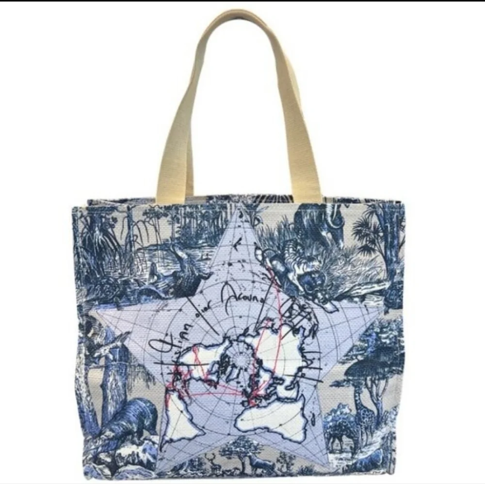 Christian Dior Book Tote Bag Toile De Jouy Lucky Star Women's Multicolor